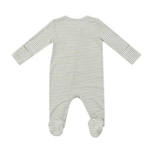 Green Stripe 2 Way Zipper Footie