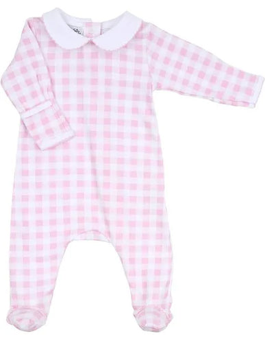 Mini Check Footie - Pink