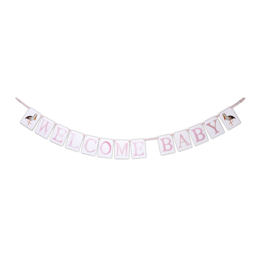 Welcome Baby Stork Banner
